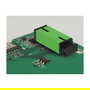 DeLOCK Acoplador de fibra óptica SC Simplex hembra a SC Simplex hembra monomodo verde, plano, conector tipo SC hembra para PCB