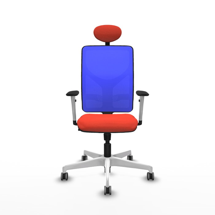 PIQUERAS Y CRESPO Silla de oficina Motilla con mecanismo Sincro, Tela Naranja oscuro y Malla Azul PIQUERAS Y CRESPO Silla de oficina Motilla con mecanismo Sincro, Tela Naranja oscuro y Malla Azul