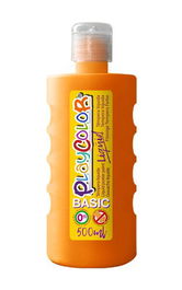 Tempera Playcolor Liqüid Liquida 500 Ml (Botella) Naranja (Set de 6)