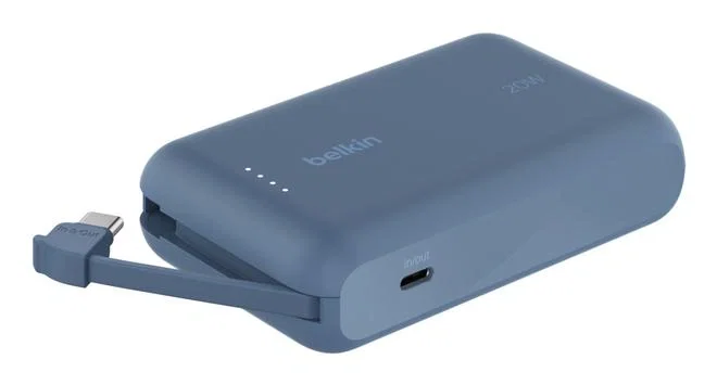Belkin Power Bank BoostCharge 10.000 mAh con cable USB-C integrado, Azul Belkin Power Bank BoostCharge 10.000 mAh con cable USB-C integrado, Azul