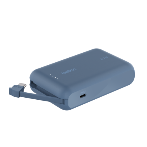 Belkin Power Bank BoostCharge 10.000 mAh con cable USB-C integrado, Azul Belkin Power Bank BoostCharge 10.000 mAh con cable USB-C integrado, Azul