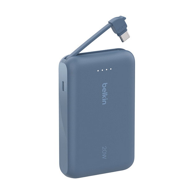 Belkin Power Bank BoostCharge 10.000 mAh con cable USB-C integrado, Azul Belkin Power Bank BoostCharge 10.000 mAh con cable USB-C integrado, Azul