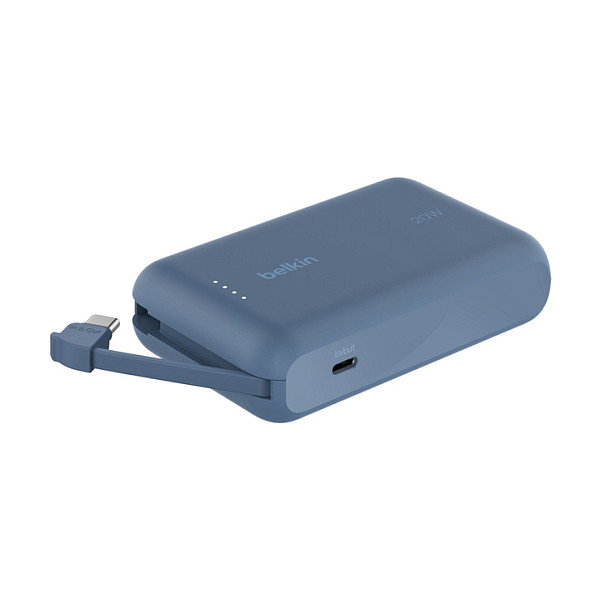 Belkin Power Bank BoostCharge 10.000 mAh con cable USB-C integrado, Azul Belkin Power Bank BoostCharge 10.000 mAh con cable USB-C integrado, Azul