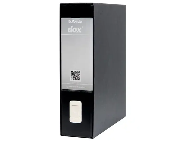 Esselte Archivador de palanca Dox Din A4 Lomo 80 mm Carton Forrado Cajetín Negro