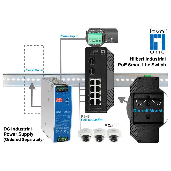 Level One IGS-2110P Switch Gestionado L2 Gigabit Ethernet 8 Puertos PoE 2 Puertos SFP 110W Presupuesto