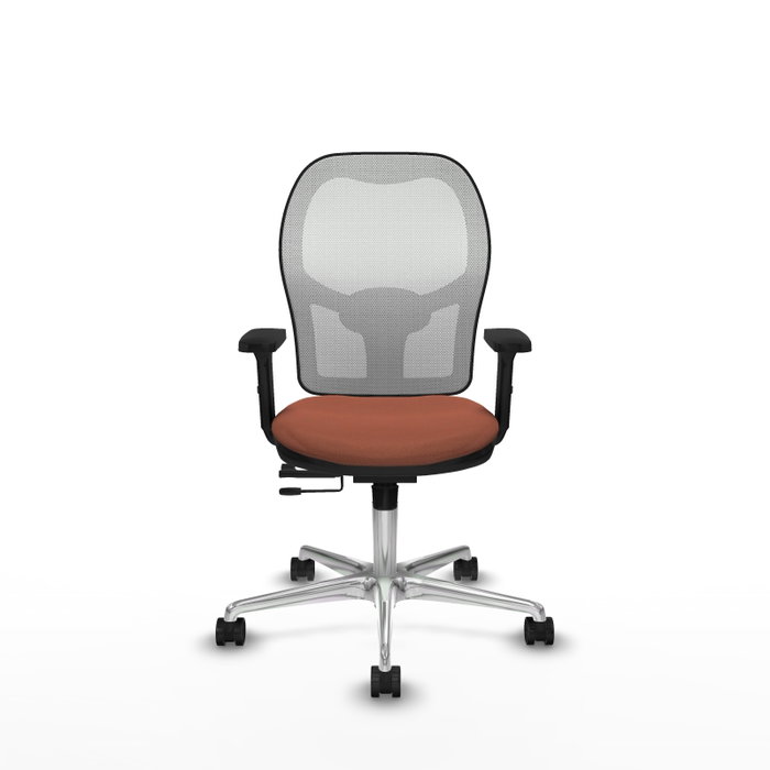 PIQUERAS Y CRESPO Silla de oficina Jorquera con mecanismo Sincro/Traslack, Marrón y Blanco