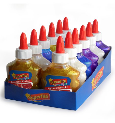 Cola Metallic Glue Supertite Bote De 100Ml Surtido Expositor De 12 Cola Metallic Glue Supertite Bote De 100Ml Surtido Expositor De 12