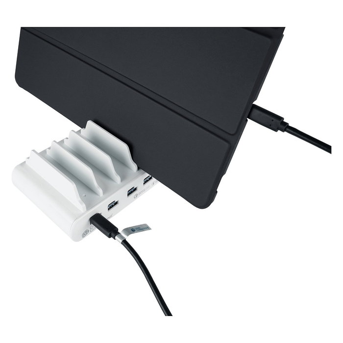 GoodConnections PCA-D006W Estación de Carga Rápida USB de Mesa 110W, 10 Puertos (5x USB-C/5x USB-A) con QC3.0, Color Blanco
