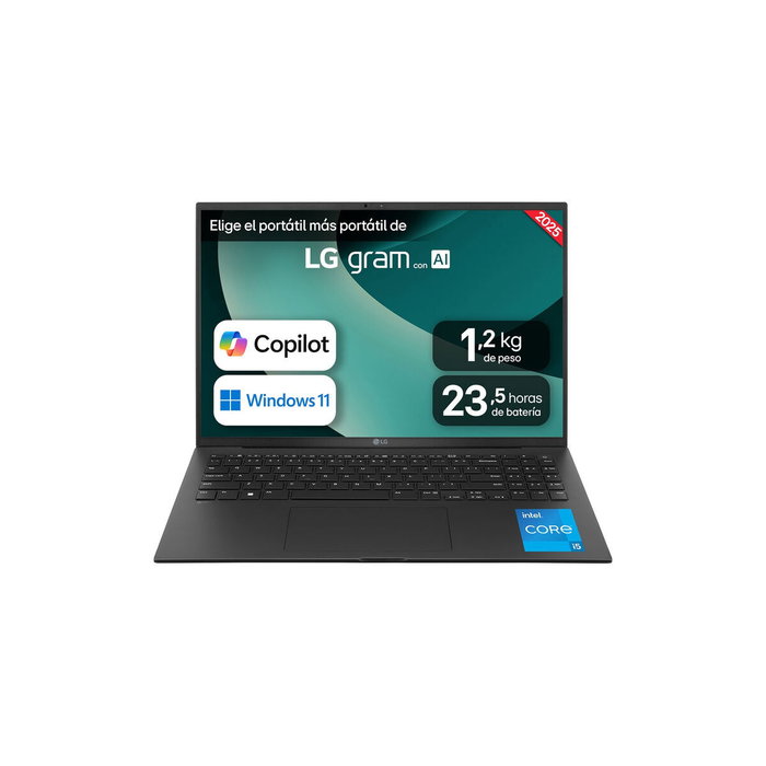 LG Portátil LG gram 16Z90RU-G.AA55B 16 pulg WQXGA Intel Core i5 16GB RAM 512GB SSD Negro