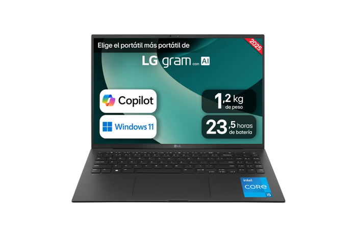 LG Gram 16Z90RU-G.AA55B - Portátil 16" WQXGA Intel Core i5-1334U, 16GB RAM, 512GB SSD, Windows 11 Home, Negro