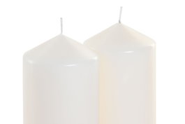 DKD Home Decor Vela Blanco Set de 2 Piezas 7 x 15 x 14 cm Cera Parafina
