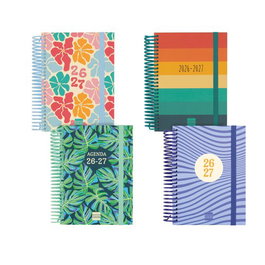 FINOCAM Agenda Escolar Diva Espiral 2026-27 Pack de 8 Surtido