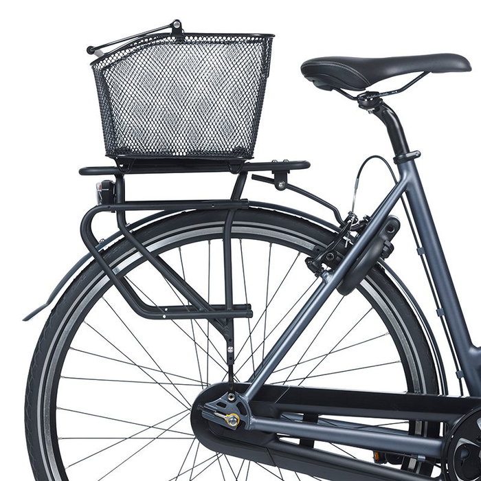 Basil Cesta Extraíble Base XL MIK para Bicicleta - Acero 14L 10kg - 23x44x17cm