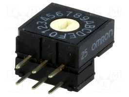 Aratas (Formerly Omron Components) Conmutador de código HEX/BCD 16 posiciones A6RV-162RF THT