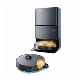 Eziclean EZICLEAN PureFlow MAX Robot aspirador y fregona con tecnología LiDAR, base de vaciado, 14000 Pa, 4L, Negro