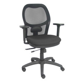 PIQUERAS Y CRESPO Silla de oficina Jorquera con mecanismo Sincro/Traslack, Brazos 3D y Malla Negra