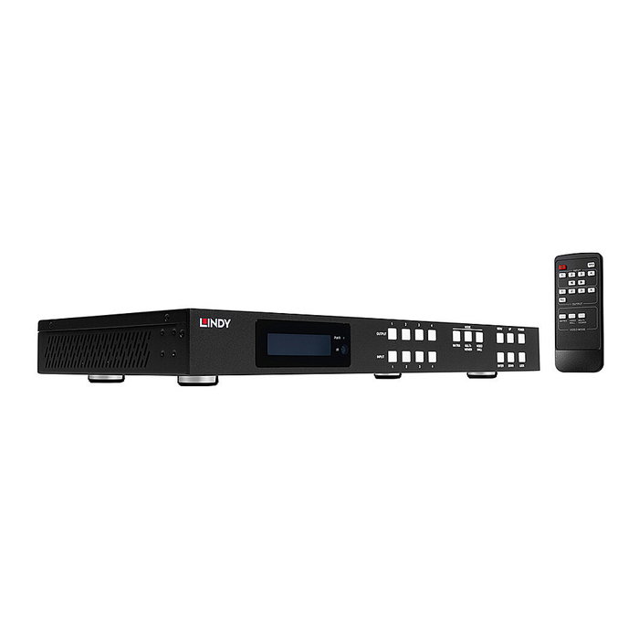 Lindy 38390 Matriz de conmutación AV 4x4 HDMI 4K60 con pantalla OLED Lindy 38390 Matriz de conmutación AV 4x4 HDMI 4K60 con pantalla OLED