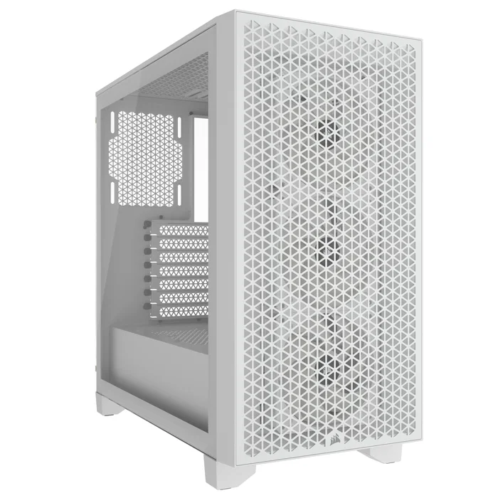 Corsair CC-9011256-WW Carcasa Gaming Mid Tower Blanca RGB Airflow ATX, con Panel de Cristal Templado y 3 Ventiladores