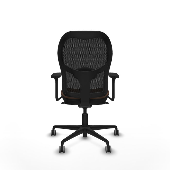 PIQUERAS Y CRESPO Silla de oficina Jorquera con mecanismo Sincro, tela Marrón oscuro y malla Negra PIQUERAS Y CRESPO Silla de oficina Jorquera con mecanismo Sincro, tela Marrón oscuro y malla Negra