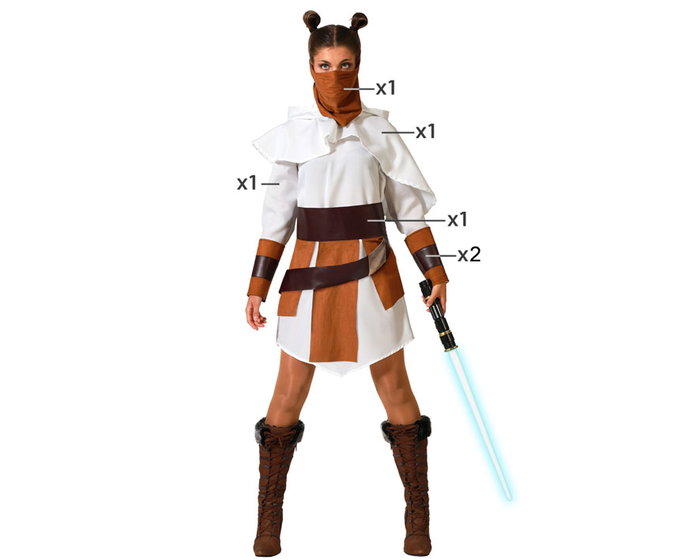 Disfraz Galaxia Blanco Mujer Adulto M-L con Cinturón y Manguitos Disfraz Galaxia Blanco Mujer Adulto M-L con Cinturón y Manguitos