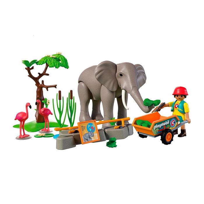 Playmobil My Life Elefante Con Cuidadora 72068