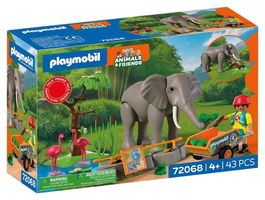 Playmobil 70662 - Playmobil My Life Elefante Con Cuidadora - Set de Figuras de Animal de la Selva para Niños de 4 a 10 Años