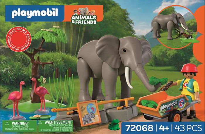 Playmobil 70662 - Playmobil My Life Elefante Con Cuidadora - Set de Figuras de Animal de la Selva para Niños de 4 a 10 Años