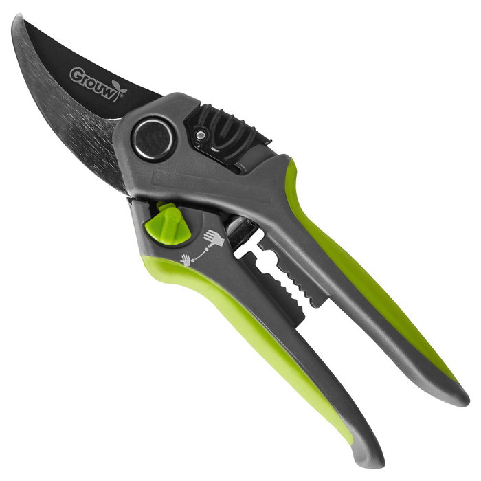 Grouw Tijeras Podar Con Bypass d.16 mm, Aptas Manos Pequeñas Y Grandes, Con Bloqueo, Antideslizantes
