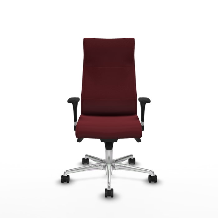 PIQUERAS Y CRESPO Sillón Albacete Granate con Mecanismo Sincro y Base de Aluminio