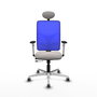 PIQUERAS Y CRESPO Silla de oficina Motilla con mecanismo Sincro/Traslack, Blanco y Azul