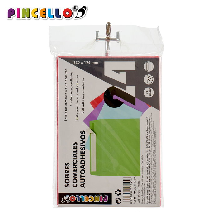 Pincello Sobre Comercial Surtidos 12 x 1 x 17.5 cm (Set de 48)