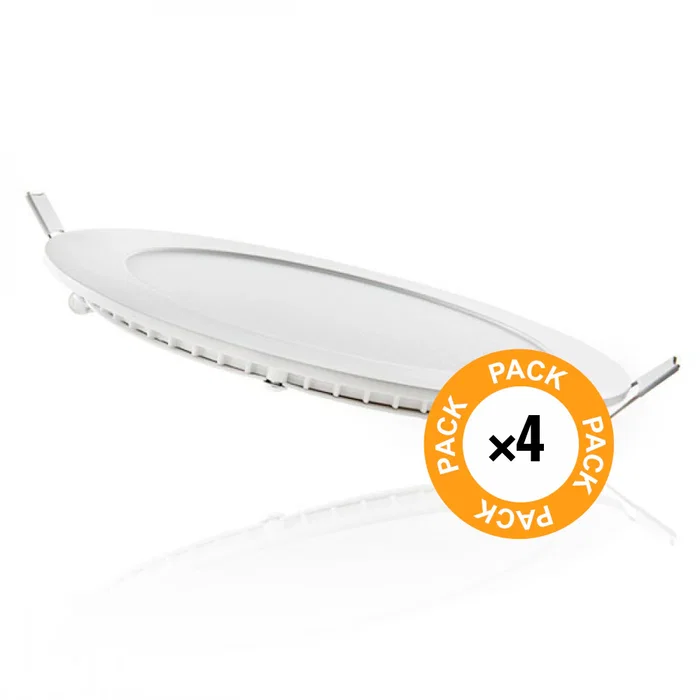 HO Pack 4 Placas LED 12W 1200Lm 2700ºK Blanco Cálido HO-PLCIR12W-WW-PK4-AP