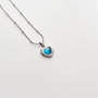Heliophilia Silver Collar de Acero Inoxidable 316L, Plata y Aqua, 45 cm + 5 cm Extensión