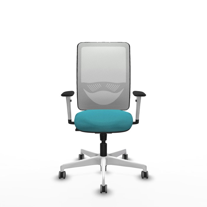 PIQUERAS Y CRESPO Silla de oficina Zulema Turquesa con Malla Blanca