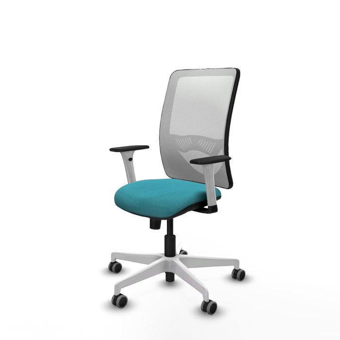 PIQUERAS Y CRESPO Silla de oficina Zulema Turquesa con Malla Blanca