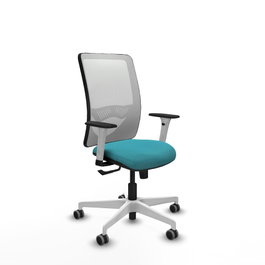 PIQUERAS Y CRESPO Silla de oficina Zulema Turquesa con Malla Blanca