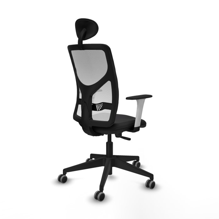 PIQUERAS Y CRESPO Silla de oficina Motilla con mecanismo Sincro, Negro y Blanco