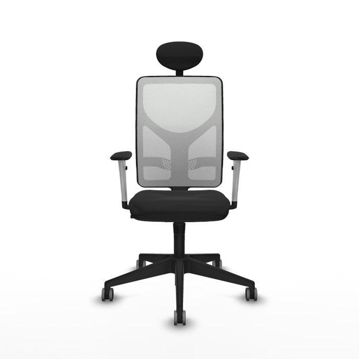 PIQUERAS Y CRESPO Silla de oficina Motilla con mecanismo Sincro, Negro y Blanco