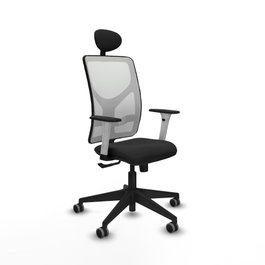 PIQUERAS Y CRESPO Silla de oficina Motilla con mecanismo Sincro, Negro y Blanco