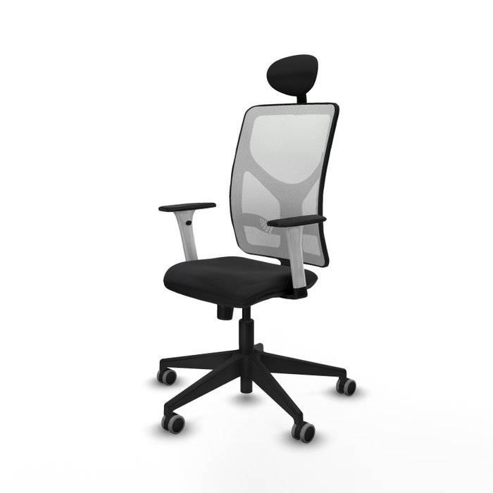 PIQUERAS Y CRESPO Silla de oficina Motilla con mecanismo Sincro, Negro y Blanco