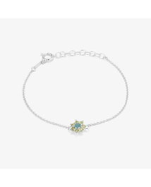 Radiant Pulsera Silver Piedra Azul ROSETONES