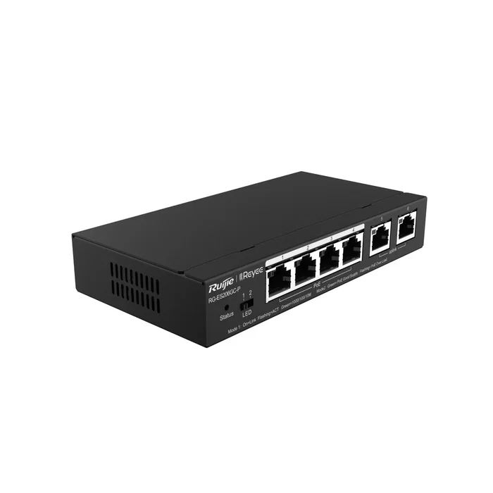 Ruijie Networks RG-ES206GC-P Switch Gigabit de 6 puertos con 4 puertos PoE+