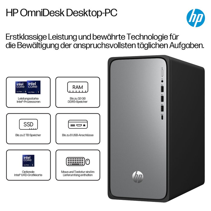 HP OmniDesk Desktop M02-0452ng i5-14400 16GB/512GB SSD Windows 11 Meteorsilber HP OmniDesk Desktop M02-0452ng i5-14400 16GB/512GB SSD Windows 11 Meteorsilber