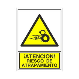 DUVER Señal Adhesiva de Peligro Riesgo de Atrapamiento 105x74 mm