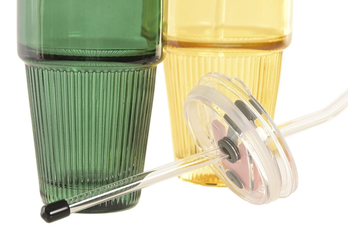 DKD Home Decor Set de 2 Vasos de Borosilicato y Silicona 300ml Verde y Ámbar DKD Home Decor Set de 2 Vasos de Borosilicato y Silicona 300ml Verde y Ámbar