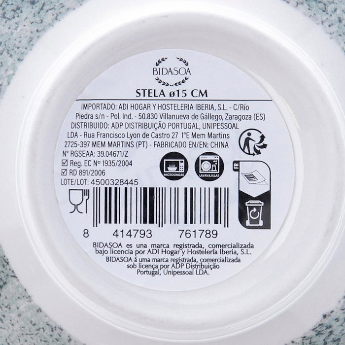 Bidasoa Bol de Porcelana Stela Blanco 15 cm