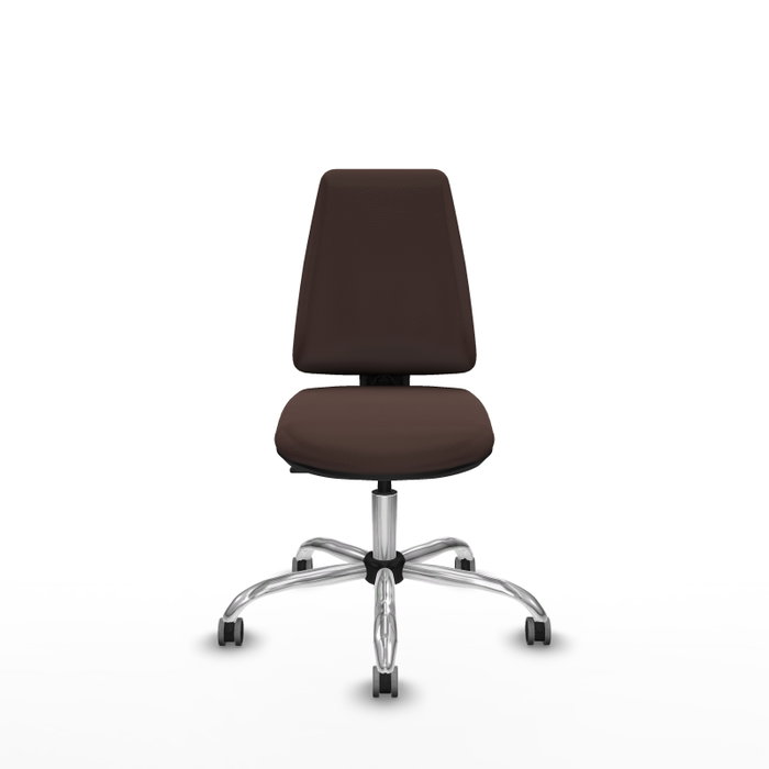 PIQUERAS Y CRESPO Silla de oficina Elche en marrón oscuro con base cromada PIQUERAS Y CRESPO Silla de oficina Elche en marrón oscuro con base cromada