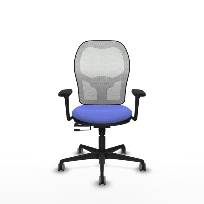 PIQUERAS Y CRESPO Silla de oficina Jorquera con mecanismo Sincro/Traslack, Azul claro y Blanco
