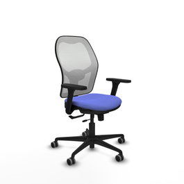 PIQUERAS Y CRESPO Silla de oficina Jorquera con mecanismo Sincro/Traslack, Azul claro y Blanco
