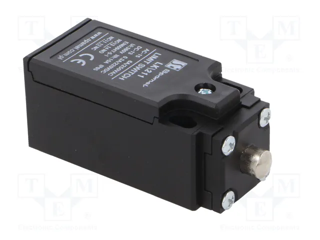 SPAMEL Interruptor de fin de carrera con espárrago de Ø8mm, NO + NC, 5A SPAMEL Interruptor de fin de carrera con espárrago de Ø8mm, NO + NC, 5A